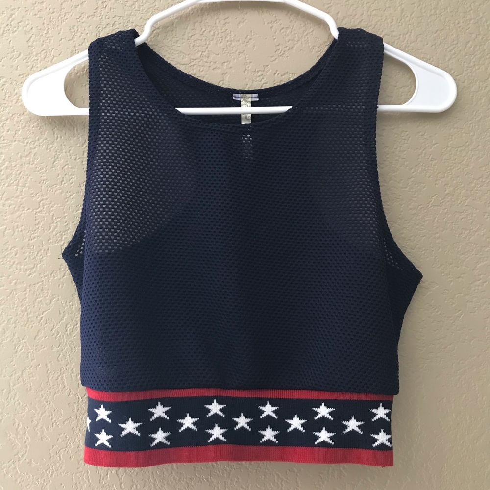 Mesh star crop top